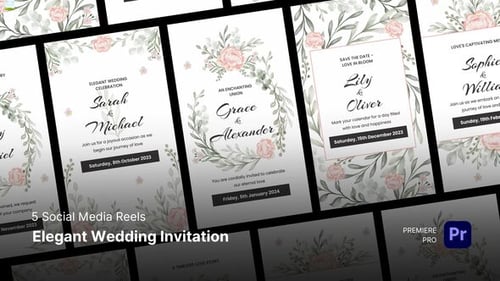 Social Media Reels - Elegant Wedding Invitation Premiere Pro Templates