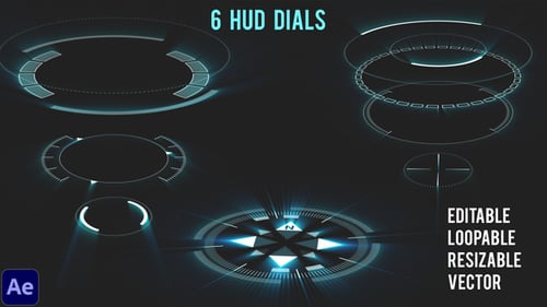 6 HUD Dials - Circular Elements