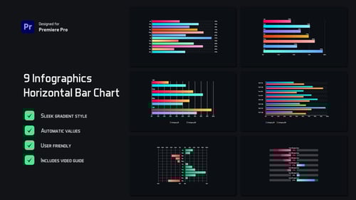 Gradient Horizontal Bar Infographics | Premiere Pro