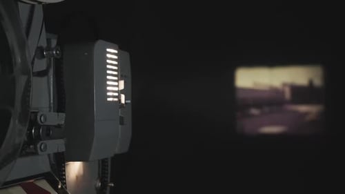 Old Projector Showing Film