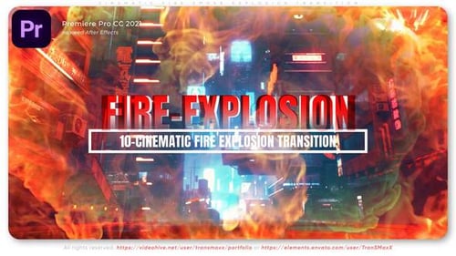 Cinematic Fire Smoke Explosion Transition - For Adobe Premiere Pro