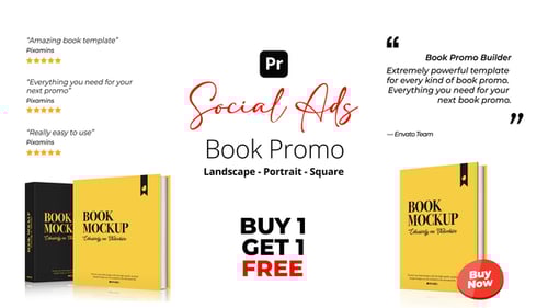 Book Promo Social Ads for Premiere Pro