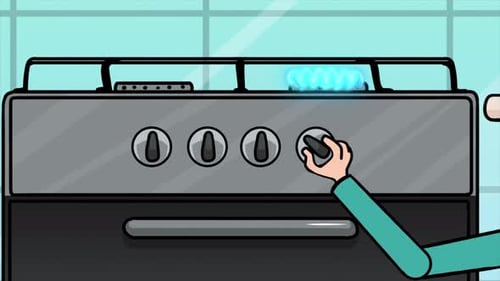 Hand Turning Off The Gas To Save Money 4K