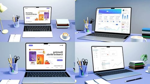 Office Laptop Mockups | MOGRT