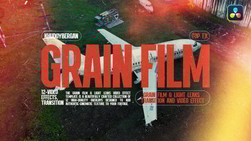 Grain Film & Light Leaks Transition And Video Effect DaVinci Resolve