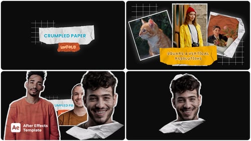 Papel amassado se desdobra