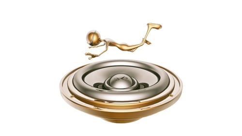 Gold Man 3D Character - Powerful Speaker