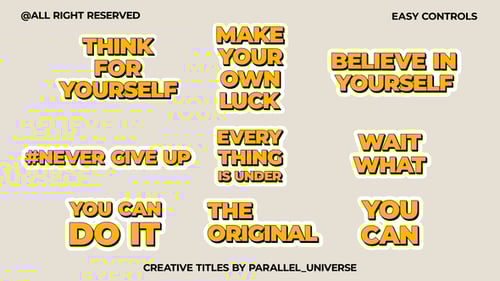 Creative Titles V2.0 | AE