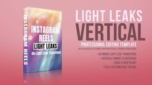 Instagram Reels Light Leaks – Vertical Transitions Pack for Stories & Shorts For Premiere Pro