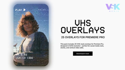 25 Vertical VHS Overlays for Premiere Pro