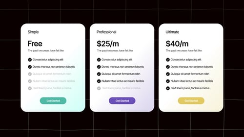 Subscription Pricing Table