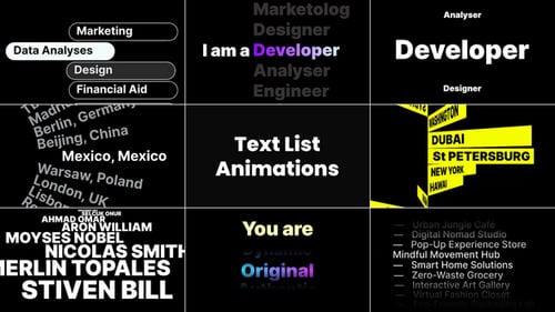 List Text Animations MOGRT