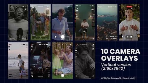 10 Vertical Camera Overlays Pack