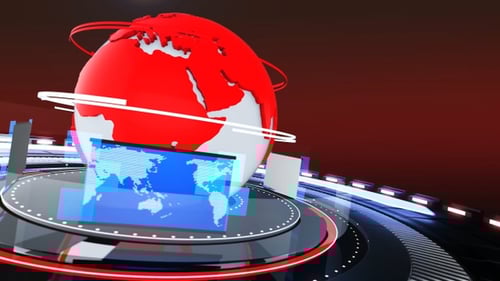 Broadcast News Intro, Red Color Background 5