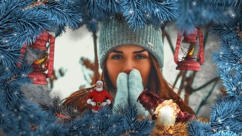 Christmas Frame and Winter Slideshow in Blue
