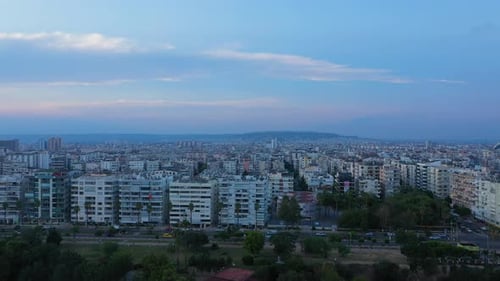 Aerial View Antalya City At Sunset