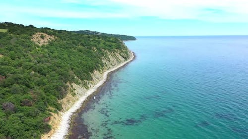 Aerial view to beautiful rocky coastline