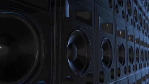 4K Close Up Black Speakers Background Seamless Loop