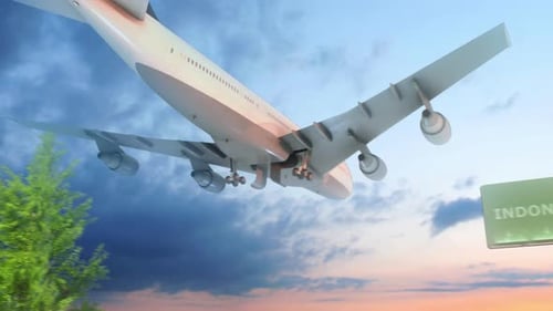 Avion arrivant en Indonésie