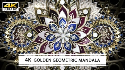 4K Golden Geometric Mandala