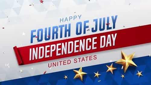 Fourth of July Independence Day United States of America State with Flag 4K