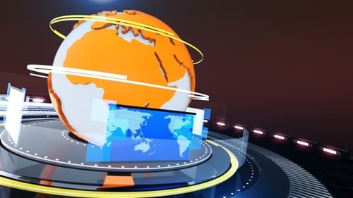 Broadcast News Intro, Orange Color Background 1