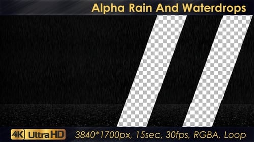 Alpha Rain And Waterdrops