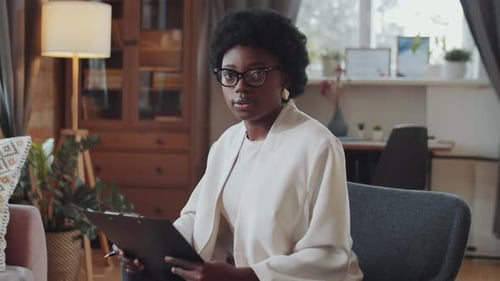 Portrait of African American Female Psychologist in Office