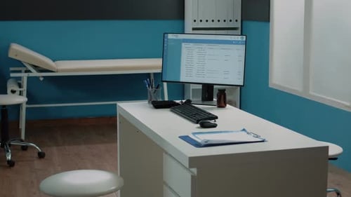 Nobody in Cabinet with Documents and Computer