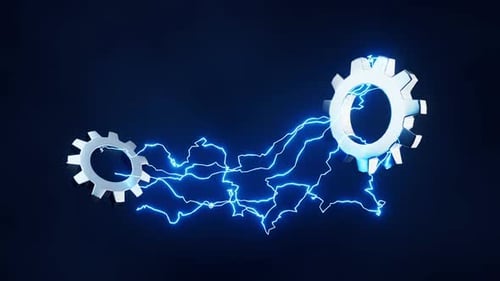 Gears with lightning effect