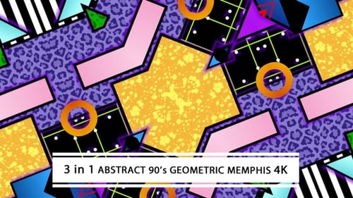 Abstract 90's Geometric Memphis 4K