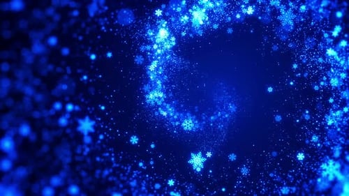 Blue Snowflake Glittering Background