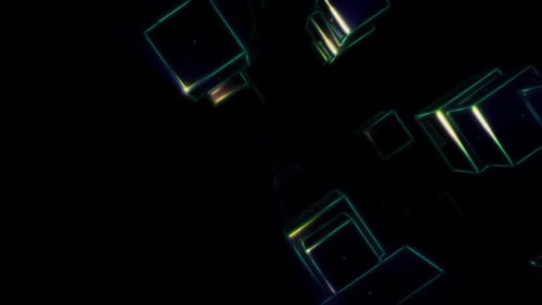 Epic Vj Loop Of 3D Holographic Cubes Looping Festival Visual