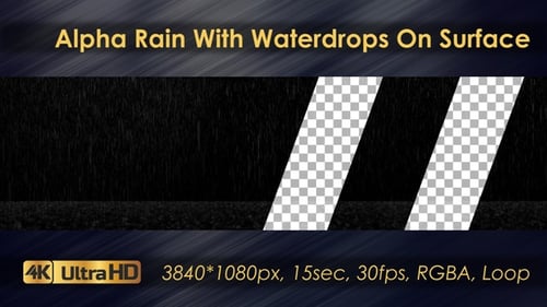 Alpha Rain With Waterdrops On Surface