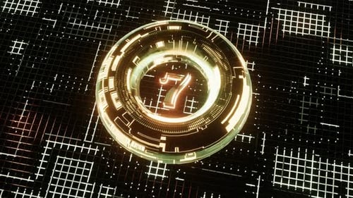 4K Neon bright glowing countdown timer from 10 to 0 seconds