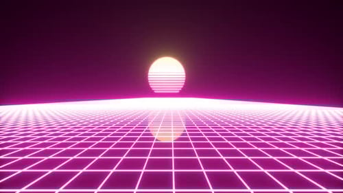Synthwave Wireframe Net And Stars 80s Retro Futurism Background HD