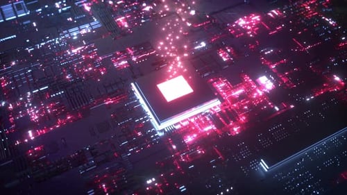 Glowing Chip Transmitting Data