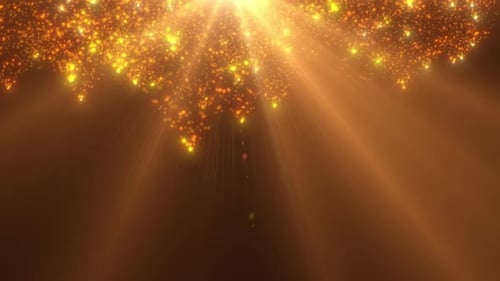 Glitter Shining Gold Particle Falling, Party Celebration Background, Shining Particle Vertical Falli