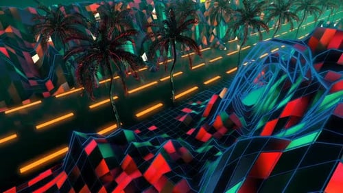 Retro Tropical Vj Loops 4k Background
