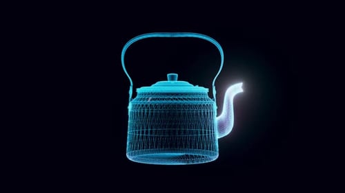 Old Tea Pot Hologram Rotating Hd