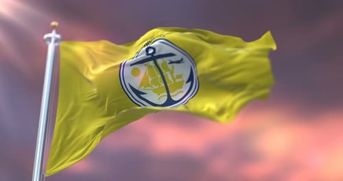 Flag of Anchorage at Sunset