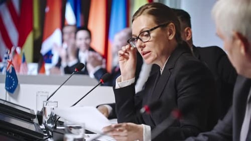 Female Politician Making Fair Point