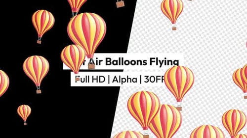 Hot Air Balloons Flying with Alpha