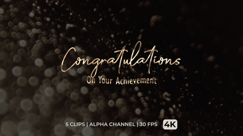 Animation de texte de félicitations pour votre réussite