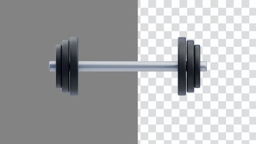 3D Animation of Barbell Power Up Achieving Fitness Goals | Alpha Channel