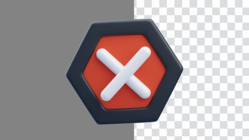 3D Animation of X Mark Efficient and Effective Marking Process | Alpha Channel