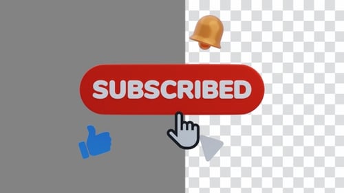 3D Animation of Subscribe Button Access Premium Content and More | Alpha Channel