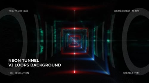 Neon Tunnel VJ Loops Background