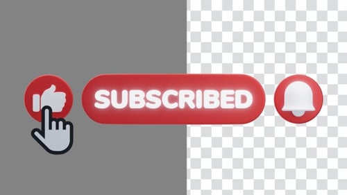 3D Animation of Subscribe Button Unlock a Benefits and Insights | Alpha Channel