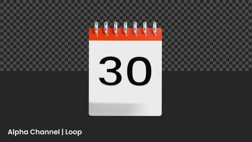 3D Calendar Flip Animation | Alpha Loop